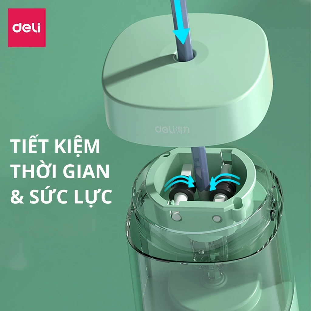 [MẪU MÃ MỚI] Gọt bút chì điện tự động Deli tiện lợi, an toàn và bảo vệ người dùng, màu sắc hiện đại