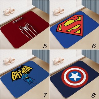 Thảm cửa Marvel Chăn Người Nhện, Người Sắt, Phòng ngủ Batman Trang trí nội thất Thảm trải sàn Flannel chống trượt (60x40CM)