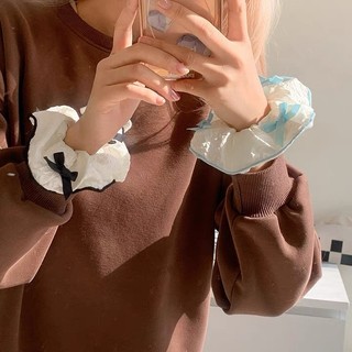 MEOWU Cột tóc Scrunchies Bông Hoa Nơ Phong Cách Hàn Quốc Giành Cho Nữ