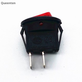 Queenten 10 Chiếc KCD11 Đường Kính Nhỏ Thuyền Tròn Rocker Công Tắc Đen Tròn Đen Trắng Đỏ 2 Pin ON-OFF Rocker QT