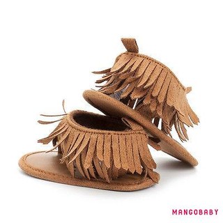Mgg-Xăng đan Mùa Hè Cho Bé Gái Frist Walker Trẻ Em Đế Mềm Có Tua Rua Trang Trí