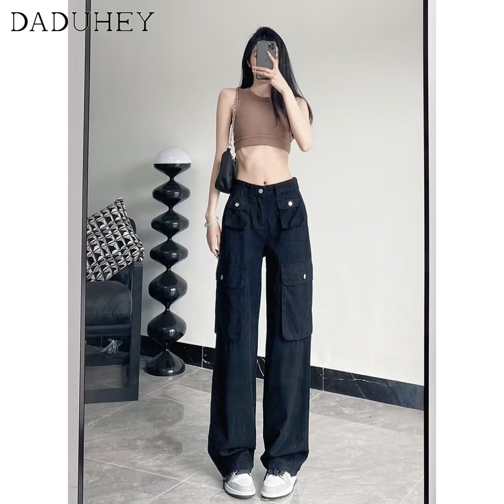 Ảnh DaDuHey New American Ins High Street Hip-hop Tooling Casual Pants Niche High Waist Wide Leg Pants Trousers 2