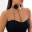 Vòng cổ cổ Mya Vòng cổ cổ mát mẻ Retro-Đen Vòng cổ Camellia Vòng cổ Choker