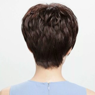 Bộ Tóc Giả Nguyên Đầu Trung Niên Ngắn Xoăn Nhẹ TN01 HaminStore