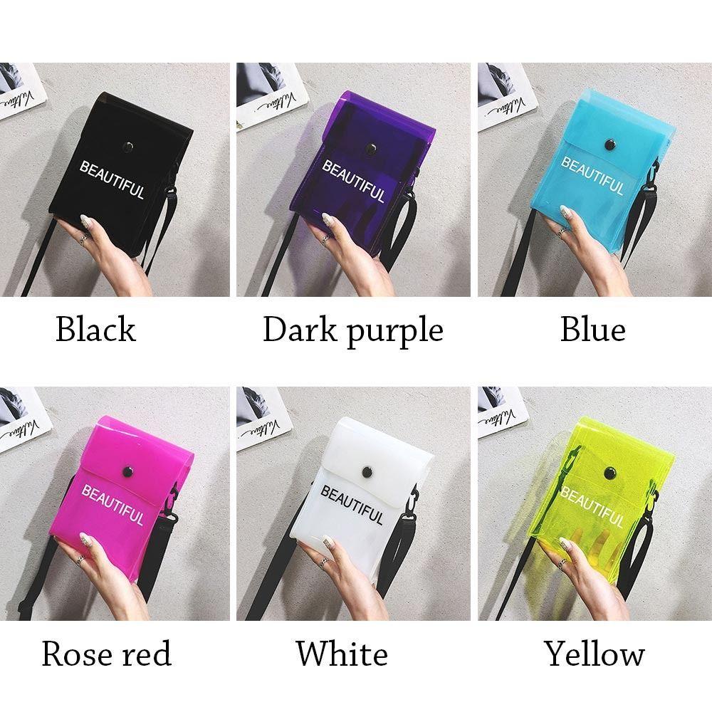 Túi đeo chéo METUBE Chữ trong suốt Màu kẹo PVC Jelly