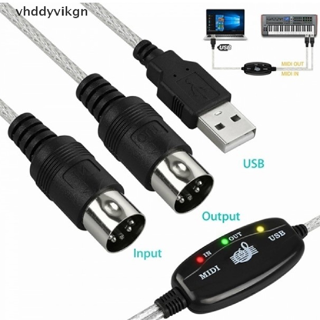 Dây Cáp Chuyển Đổi USB IN-OUT MIDI Cho PC Sang Bàn Phím Âm Nhạc