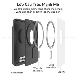 Ví Thẻ Nam Châm AhaStyle Stand Wallet Kiêm Giá Đỡ Cho iPhone 16 Pro Max