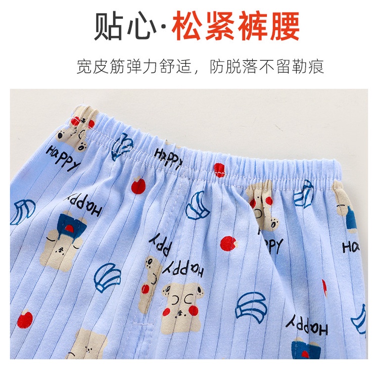 Quần Áo Trẻ Em Phong Cách Mới Trẻ Em Điều Hòa Không Khí Quần Áo Cotton Nguyên Chất Nhà Quần Áo Phiên Bản Hàn Quốc Tay Ba Phần Tư Đồ Lót Bộ Đồ Ngủ YRCT