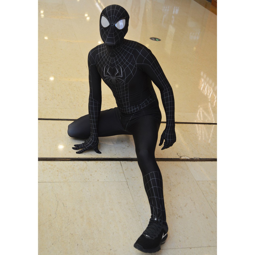 6yjs Adult Black Spider Man Costume Superhero Zentai Suit Venom Men Halloween Costumes Party 