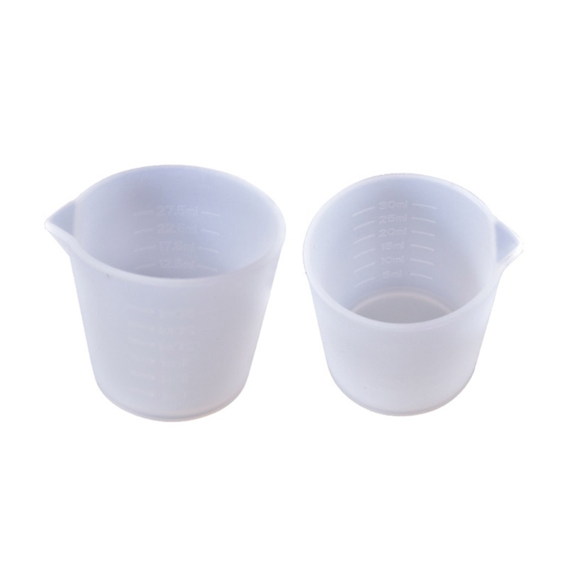 Cinna 2 Chiếc Silicon Linh Hoạt Cốc Đo Chống Dính Có Thể Tái Sử Dụng Trộn Rót Cốc