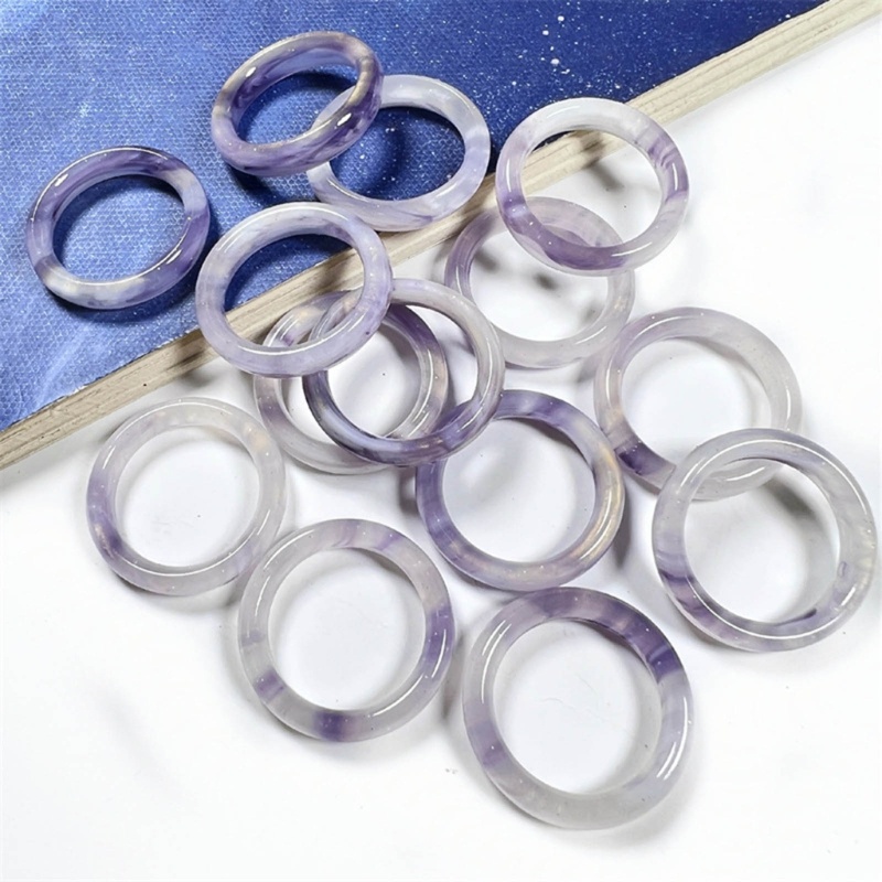 Well Đơn Giản Acrylic Giả Ngọc Nhẫn Thẩm Mỹ Thời Trang Nhẫn Có Thể Xếp Chồng Nhẫn