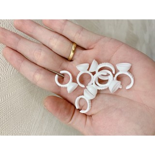 Nhẫn đựng keo LASHES SUPPLY Giúp Để keo nối mi vào chấm keo tiện lợi Gói 100 nhẫn