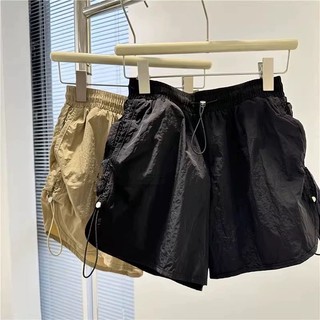 Phiên Bản Hàn Quốc Quần Short Rời Nữ Ống Rộng Dây Rút Nhanh Khô Chân Dài Hot Girl Hot Hot Hot Quần