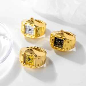 Nhẫn Đồng Hồ Hình Bát Giác Mạ Vàng Phong Cách Retro Thời Trang [Bubbleblu05]