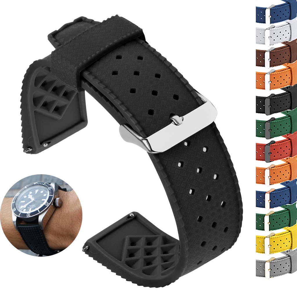 Dây Đeo Đồng Hồ Bằng Silicone Mềm Tháo Lắp Nhanh Chống Nước 20mm 22mm Cho Seiko