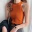 Áo tanktop SUXI dệt kim ôm sát cổ yếm đơn giản phong cách Hàn Quốc thời trang mùa hè