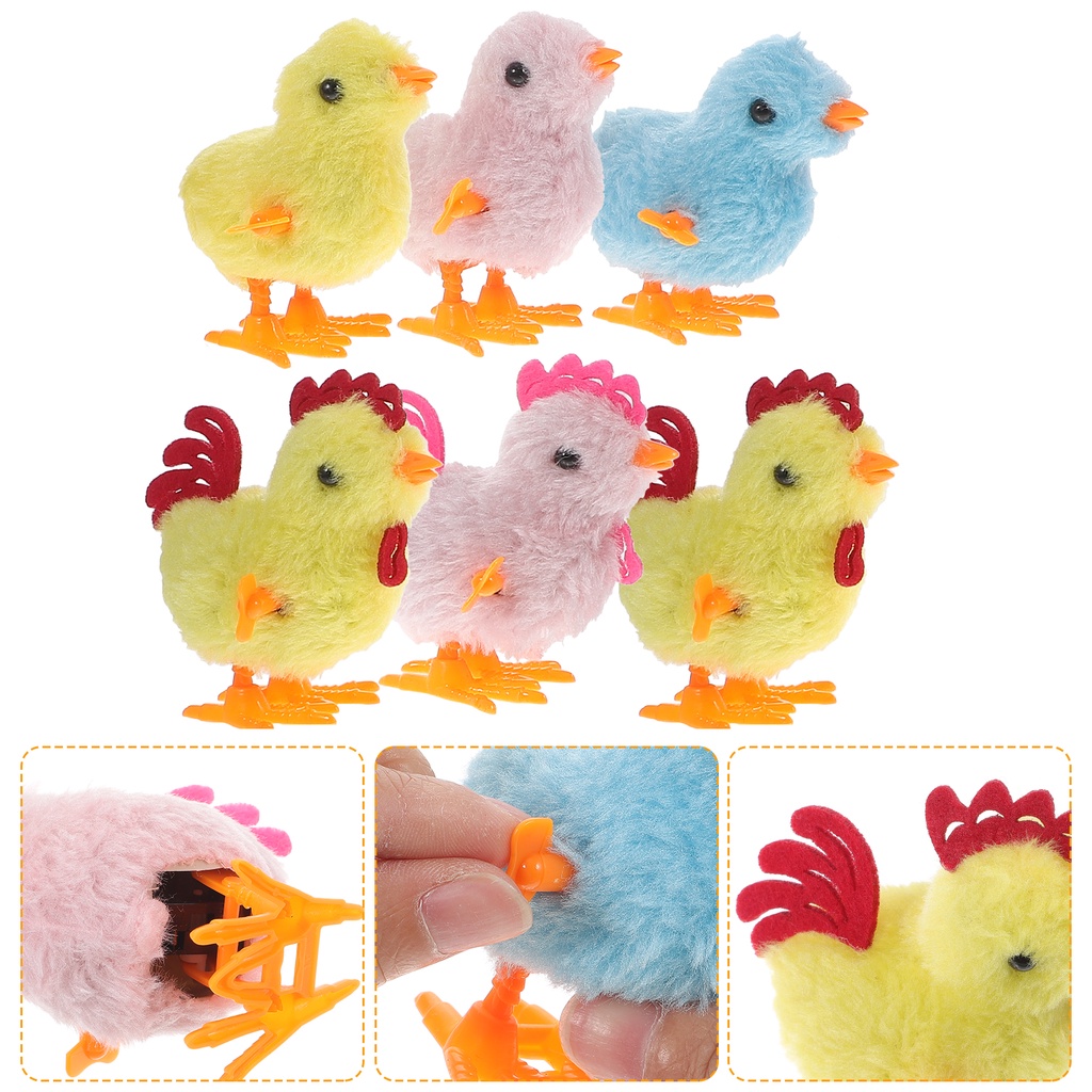 Toy Wind Up Chick Easter Toys Chicken Chicks Child Plush Kids Jumping ...