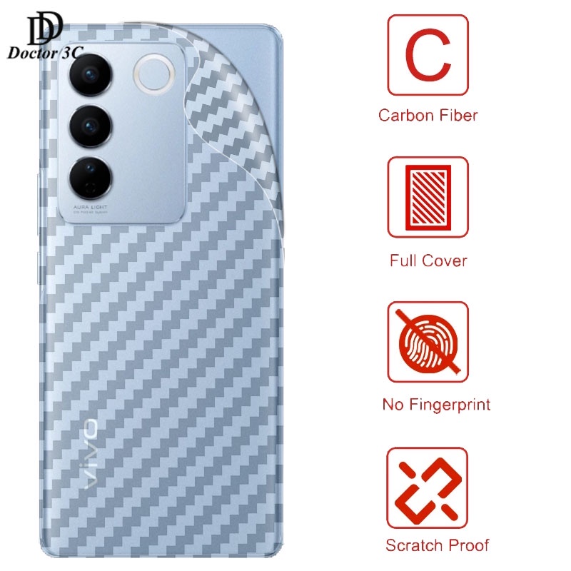 Miếng Dán Mặt Sau Điện Thoại Bằng Sợi Carbon 3D Cho VIVO V60 V50 V40 Lite V50E V40E V30 V29 V29E V27 Pro V27E 5G 4G 2025