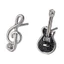 SUIT Tiny Post Bông tai Music-Note Guitar Stud Bông tai bất đối xứng