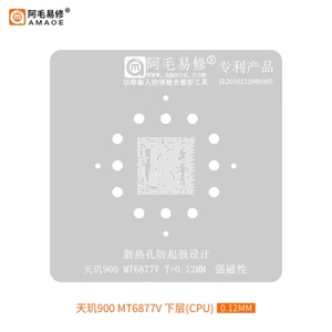 AMAOE MT6877V BGA Reballing Stencil cho DIM Dimensity 900 MT6877V CPU Lưới thép IC Thiếc Trồng Lưới thép Chip Mẫu hàn