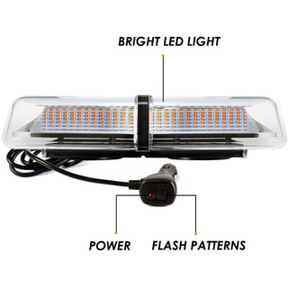 Đèn Led 12V 24V 72SMD Ánh Sáng Vàng Hổ Phách Gắn Nóc Xe Hơi / Xe Cứu Hộ Khẩn Cấp