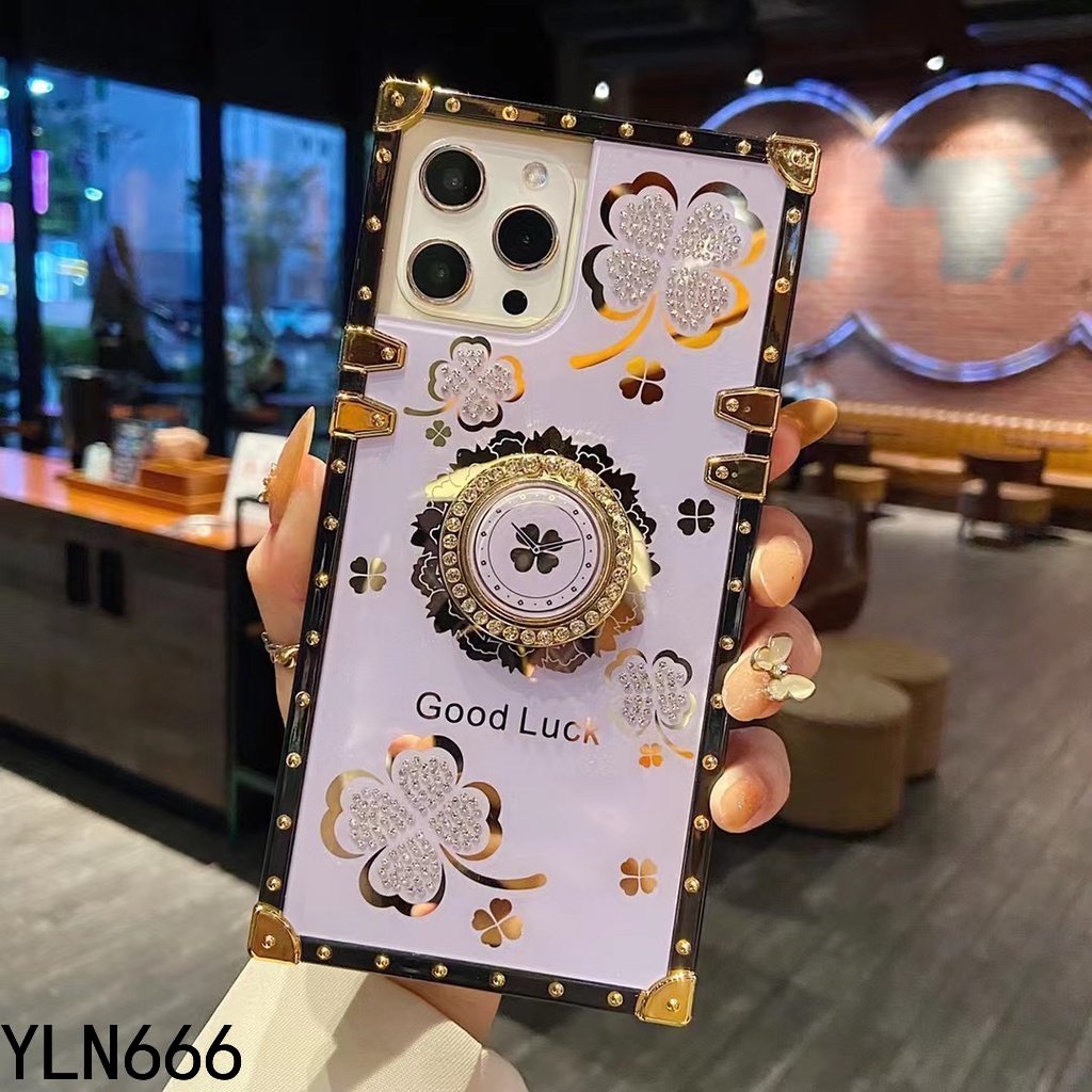 Dành Cho OPPO A18 A38 A78 A79 A60 A58 A54 A55 A95 A16 A74 A96 A93 A76 A57 A77 A17 A77S Ốp Điện Thoại Di Động Phong Cách Xu Hướng Sang Trọng Phong Cách Đơn Giản Có Giá Đỡ Họa Tiết Hoa Bảo Vệ