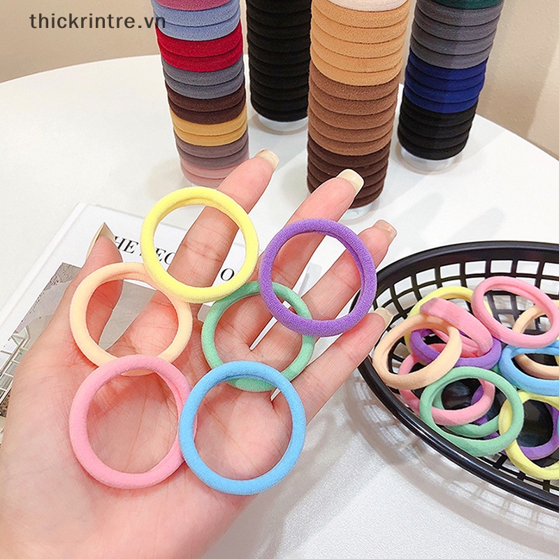 Set 20 Dây Buộc Tóc Cao Su Co Giãn In Họa Tiết Hoạt Hình Màu Kẹo Cho Nữ