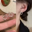 Bông Tai Mạ Vàng Hình Vuông Đính Đá Zircon Đơn Giản Sang Trọng