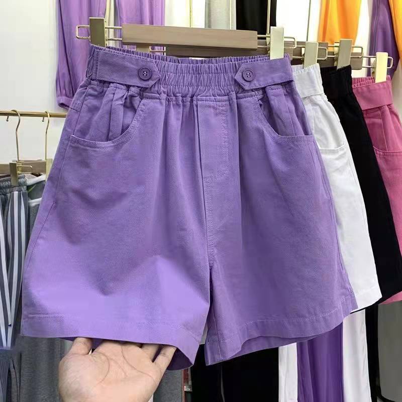 Quần ngắn ống rộng Cotton dành cho nữ sinh viên mùa hè Quần short xu hướng ống rộng