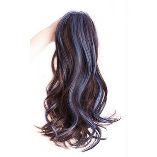 Tóc Giả Kẹp Cao Nửa Đầu Xoăn Light Xanh Cá Tính Phong Cách Hàn Quốc Hamin
