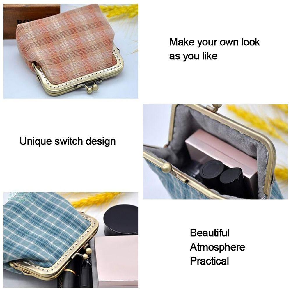 CPINCP Ví Khóa Khung, Kim Loại Vintage Ví Khung Kiss Clasp, Túi Mini Phần Cứng Ví Khung DIY Craft
