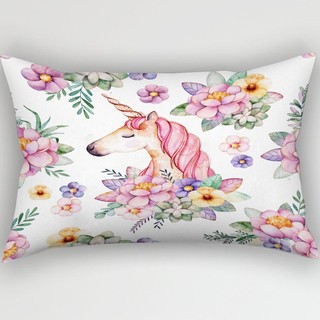 Vỏ gối polyester nhân vật kỳ lân, anime, in một mặt, hình chữ nhật, dùng cho sofa trang trí, không kèm lõi (trẻ em)
