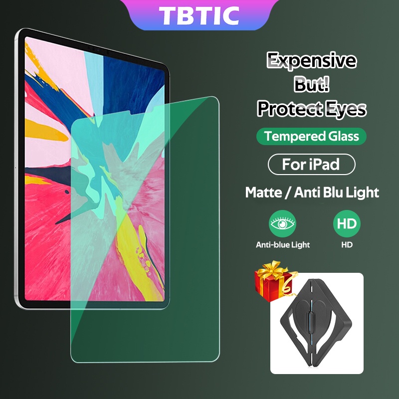 TBTIC Kính Cường Lực Bảo Vệ Màn Hình Cho iPad Air 8 7 M3 2025 Pro 11 13 2024 Air 5 4 10.9 3 10th 2018 2020 2021 2022 9 8 7 10.2 Matte Chống Tia Xanh Mini 6 2 1 Pro 10.5 9.7 12.