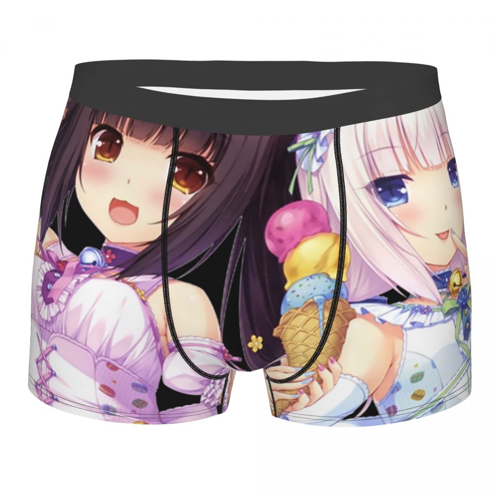 Chocola và vanilla nekopara đồ lót nam sexy in tùy chỉnh anime hoạt hình trò chơi boxer quần đùi quần lót