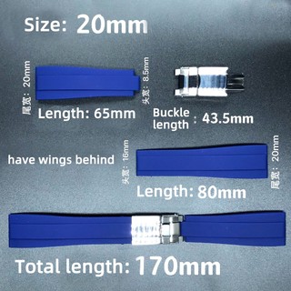 Dây Đeo Đồng Hồ Bằng Cao Su Silicone 20mm Chống Nước Cho Rolex Submariner Water Ghost Daytona GMT SKX007