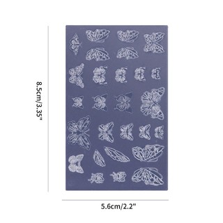 Kra Silicone Móng Tay Khắc Khuôn 3D Kích Thước Khác Nhau Bướm Dập Nổi Móng Tay Dập Stencils UV Gel Ba Lan Làm Móng Tay Khuôn