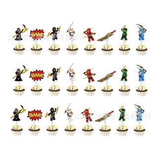 G13 LEGO Ninjago Chủ Đề Trẻ Em Sinh Nhật Trang Trí Biểu Ngữ Bánh topper Bóng Bộ Cung Cấp G13