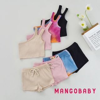 Mgg-2 Cái Trang phục bé gái, Bộ áo không tay trễ vai phong cách giải trí dành cho trẻ mới biết đi