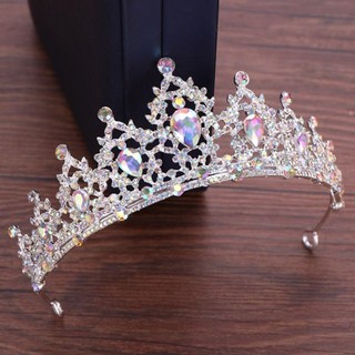 GUADALUPE1 Baroque Pha Lê Tiara Đồ Trang Trí Tóc Cô Gái Thanh Lịch Trang Sức Tóc Hàn Quốc Băng Đô Hợp Kim Đen Kim Cương Giả Vương Miện