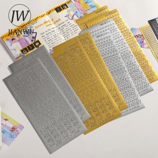 Jianwu 2 Gói / bộ Đơn Giản Bronzing Bạc Nóng PVC Goo Thẻ Trang Trí Miếng Dán Sáng Tạo DIY Sổ Tay Sổ Lưu Niệm Cắt Dán Văn Phòng Phẩm