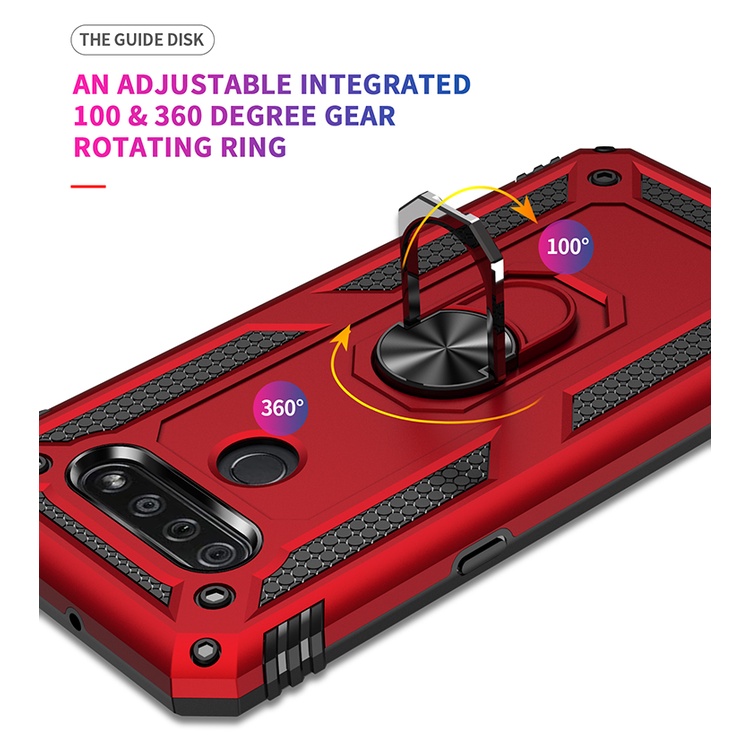 Dành Cho LG K50S K50 K61 Q60 Q61 Vỏ Bảo Vệ Hạng Nặng Quân Sự Cấp Ốp Lưng Có Giá Đỡ Nhẫn