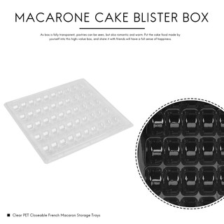Khay đựng Macaron Pháp có thể đóng kín PET trong suốt - Giữ 50 chiếc Macaron mỗi bộ - Gói 4 bộ