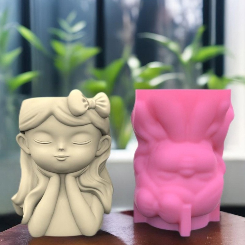 Khuôn Silicon và Nhựa Tạo Hình Cô Gái Cute cho DIY