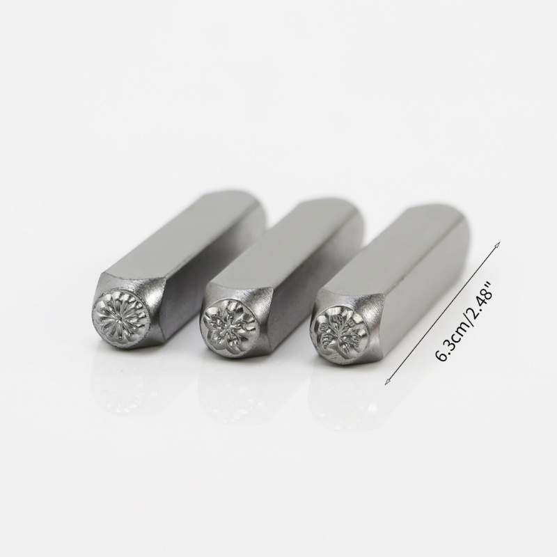 Flgo 12 Miếng Punch Stamp Set 63mm Họa Tiết Hoa Matte Metal Stamping Tool