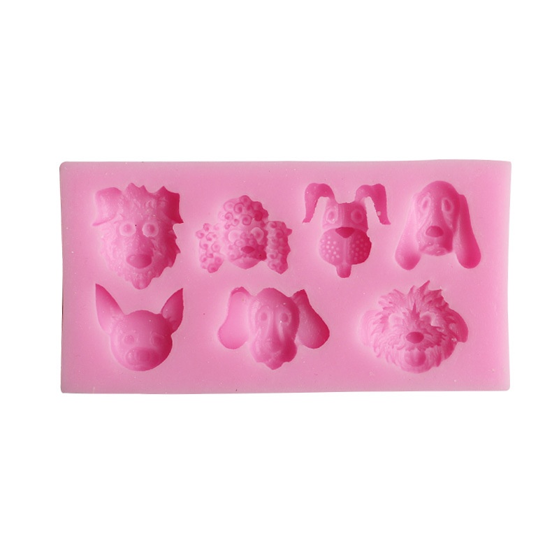 Khuôn Silicone 7 Ngăn Làm Xà Phòng / Sô Cô La Hình Chú Chó Đáng Yêu