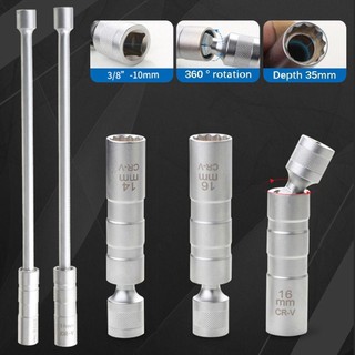 Ổ cắm bugi SPIRAKOGEO, Cờ lê cắm bugi 12 góc từ tính, Giao diện 3 / 8 "bền bỉ Công cụ loại bỏ 14 / 16mm Sửa chữa ô tô