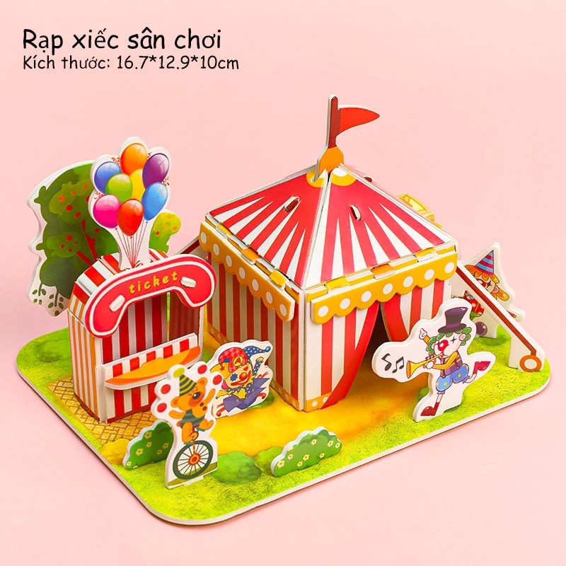 [HCM] Đồ Chơi Xếp Hình Ngôi Nhà 3D Bằng Bìa Xốp Cho Bé Mô hình 3D giấy tự lắp ráp Pandora112