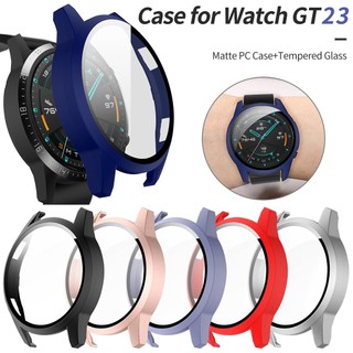 Vỏ Bảo Vệ Bằng PC Mặt Nhám Kèm Kính Cường Lực Cho Đồng Hồ Huawei Watch GT 3 2 Case 46mm 42mm GT2