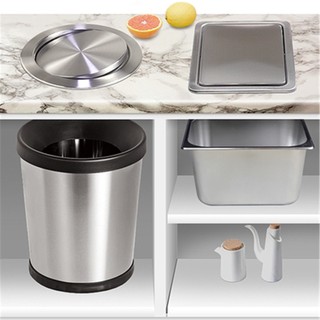 Thùng Rác Có Nắp Bằng Thép Không Gỉ Tiện Dụng Cho Nhà Bếp