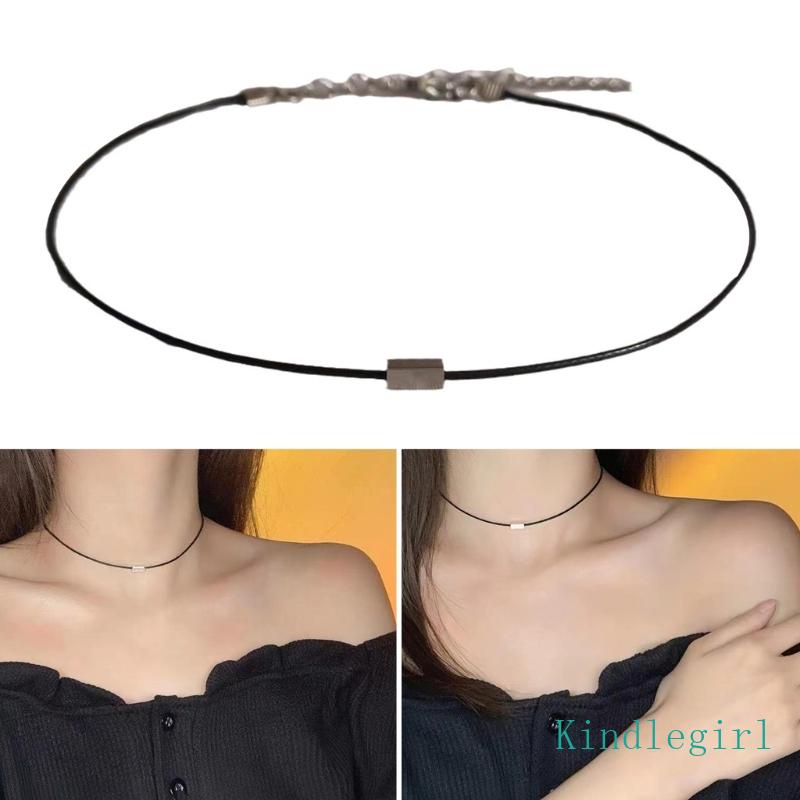Vòng cổ Hợp Kim Mặt Vuông Đính Hạt Đơn Giản Thanh Lịch